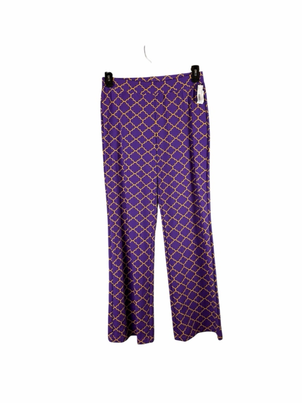 Katherine Way Purple Gold Geometric Pull On Pants Size S NWT